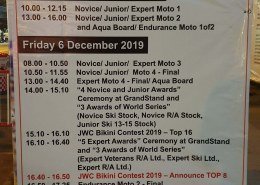 Schedule of Jet Ski World Cup 2019 in Pattaya
