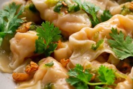 Thai Prawn Dumplings with a tangy Spicy Nahm Jim sauce