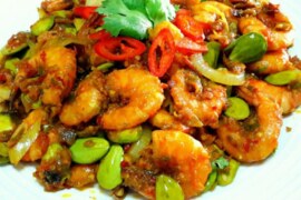Spicy Shrimp with Bitter beans